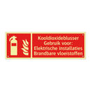 Kooldioxideblusser Gebruik voor: Elektrische installaties Brandbare vloeistoffen