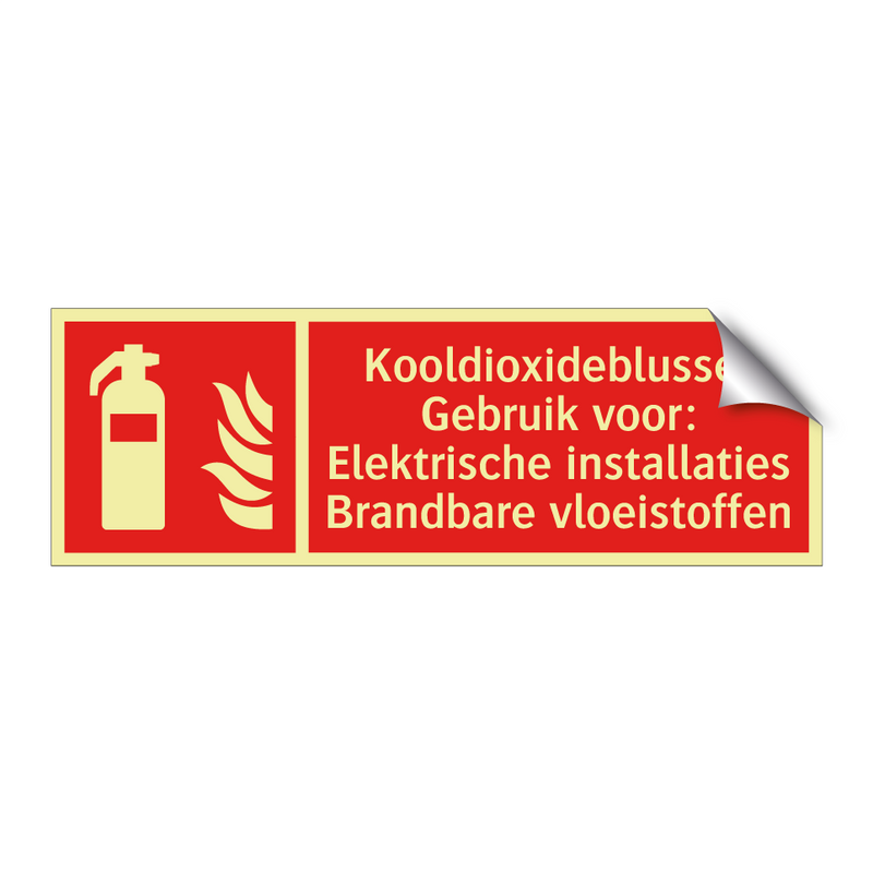 Kooldioxideblusser Gebruik voor: Elektrische installaties Brandbare vloeistoffen