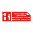 Kooldioxideblusser Gebruik voor: Elektrische installaties Brandbare vloeistoffen