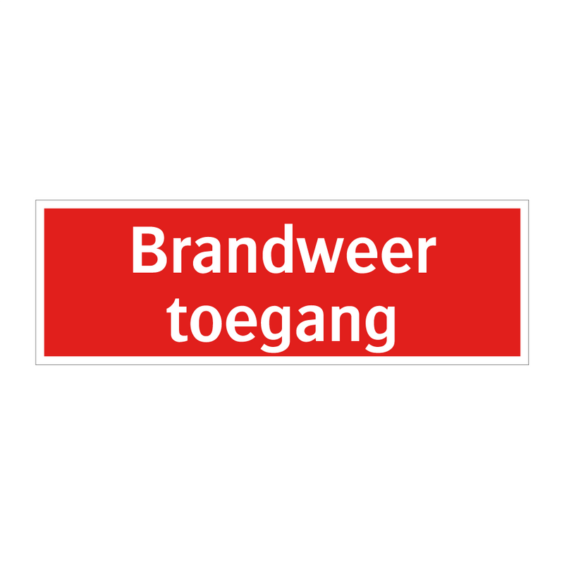 Brandweer toegang