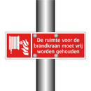 De ruimte voor de brandkraan moet vrij worden gehouden