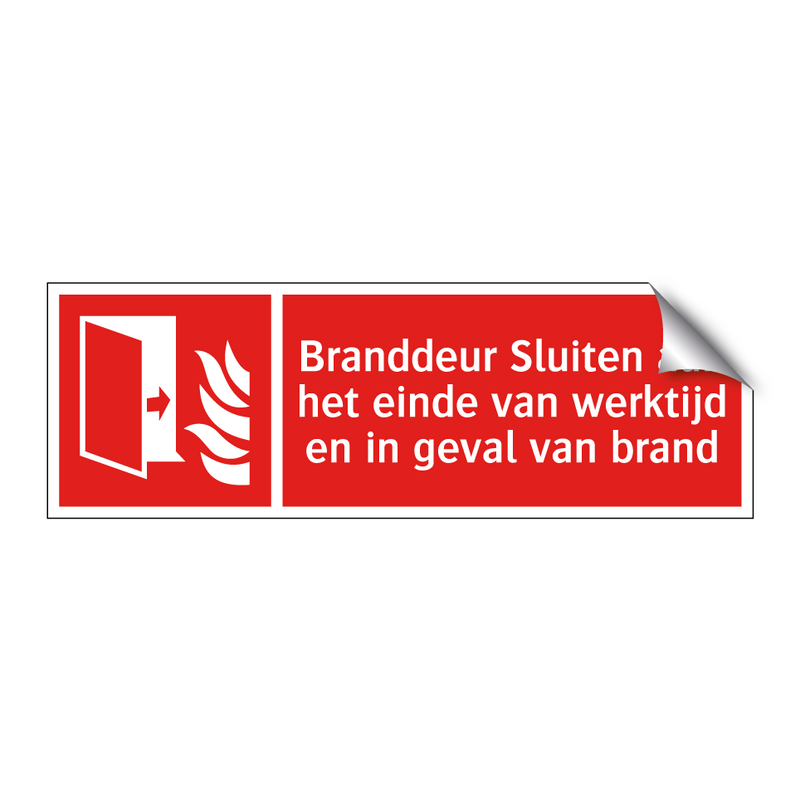 Branddeur Sluiten aan het einde van werktijd en in geval van brand