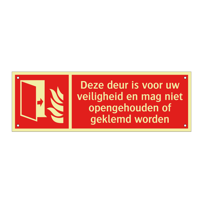 Deze deur is voor uw veiligheid en mag niet opengehouden of geklemd worden