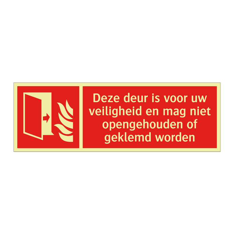 Deze deur is voor uw veiligheid en mag niet opengehouden of geklemd worden