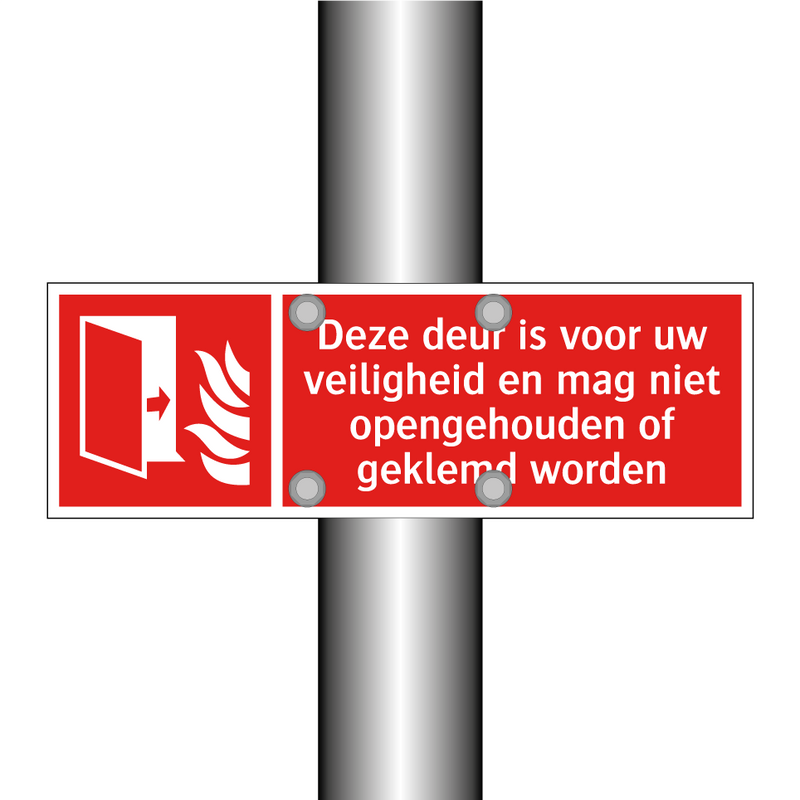 Deze deur is voor uw veiligheid en mag niet opengehouden of geklemd worden