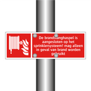 De brandslanghaspel is aangesloten op het sprinklersysteem! mag alleen in geval van brand worden gebruikt