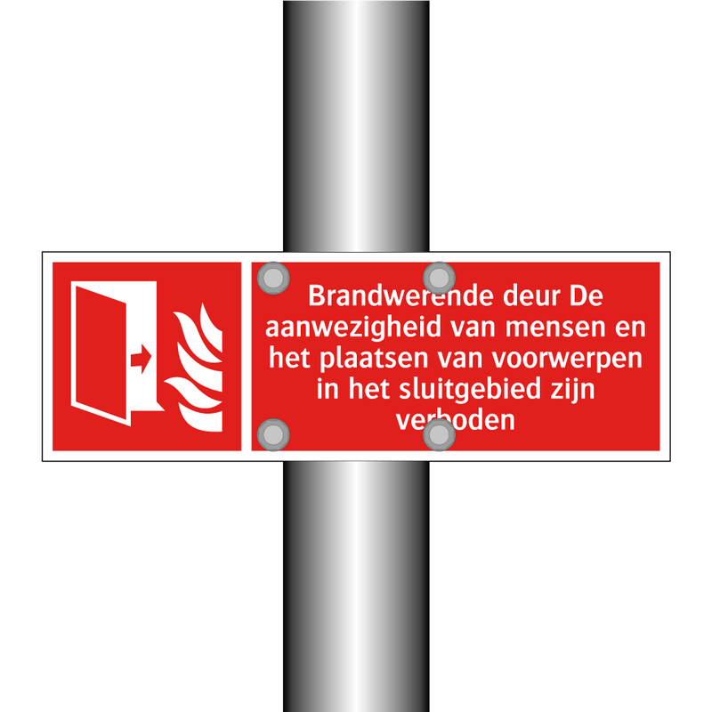 Brandwerende deur De aanwezigheid van mensen en het plaatsen van voorwerpen in het sluitgebied zijn verboden