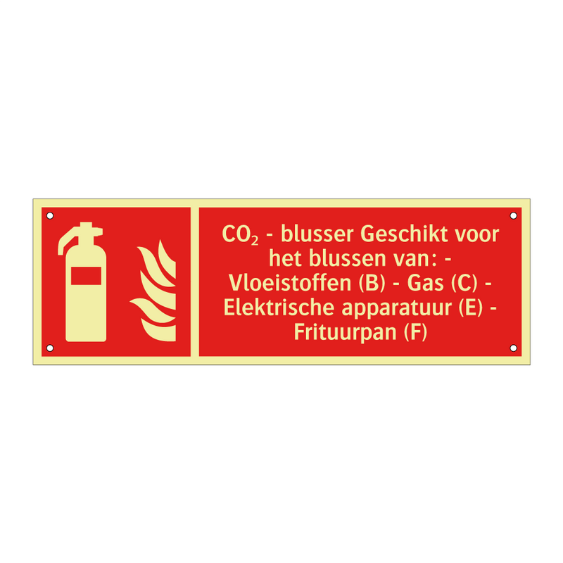 CO₂ - blusser Geschikt voor het blussen van: - Vloeistoffen (B) - Gas (C) - Elektrische apparatuur (E) - Frituurpan (F)