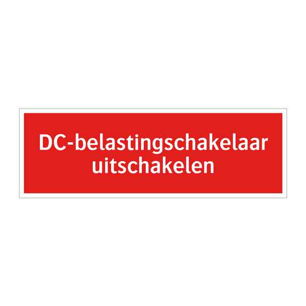 DC-belastingschakelaar uitschakelen