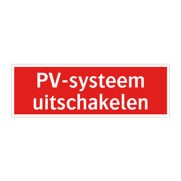 PV-systeem uitschakelen
