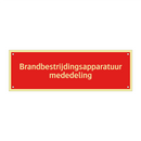 Brandbestrijdingsapparatuur mededeling