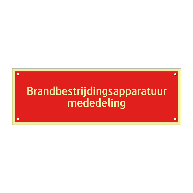 Brandbestrijdingsapparatuur mededeling