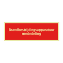 Brandbestrijdingsapparatuur mededeling