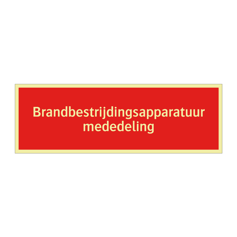 Brandbestrijdingsapparatuur mededeling