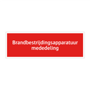 Brandbestrijdingsapparatuur mededeling