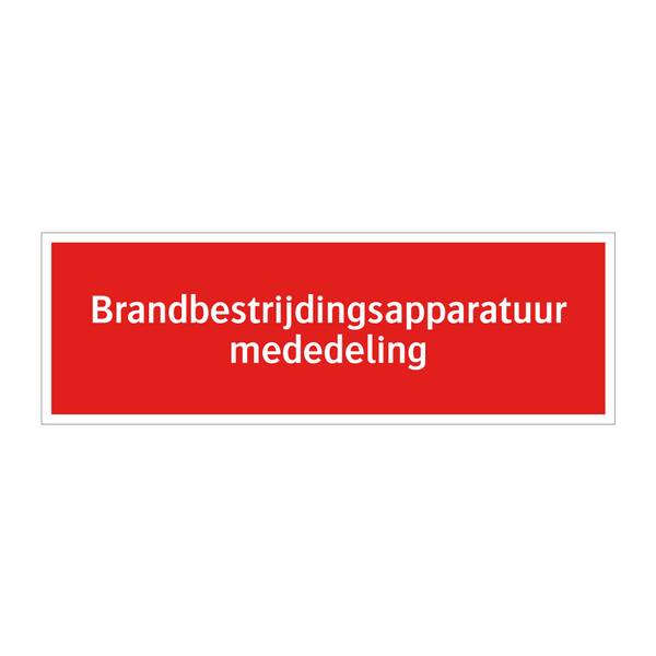 Brandbestrijdingsapparatuur mededeling