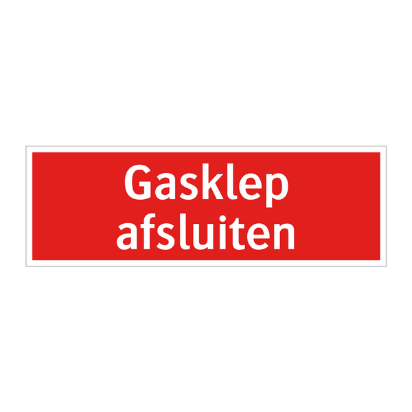 Gasklep afsluiten