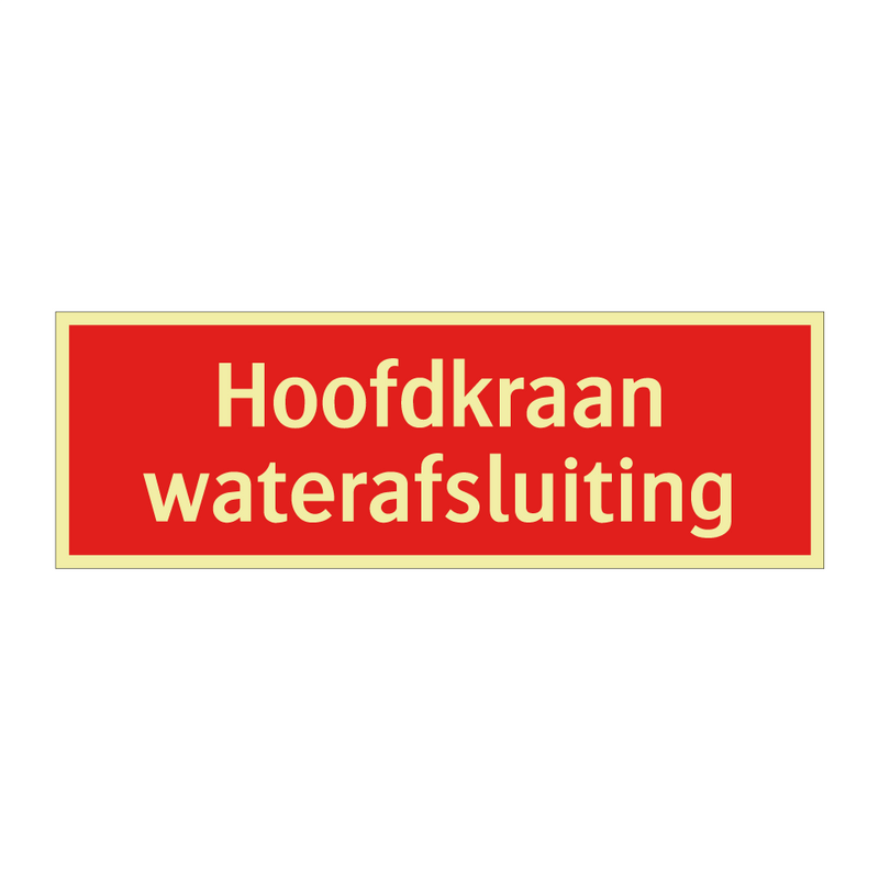 Hoofdkraan waterafsluiting