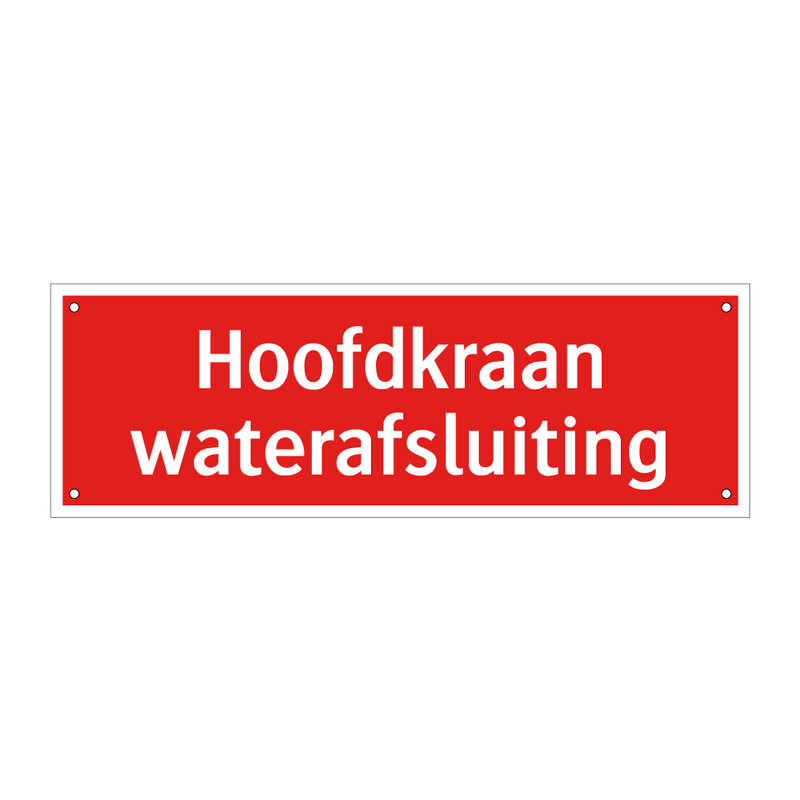 Hoofdkraan waterafsluiting