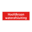 Hoofdkraan waterafsluiting