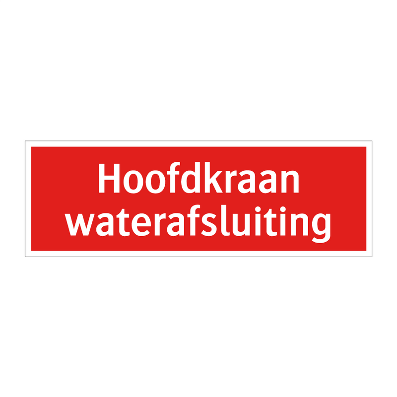 Hoofdkraan waterafsluiting