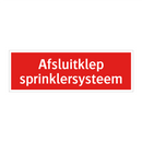 Afsluitklep sprinklersysteem