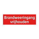 Brandweeringang vrijhouden