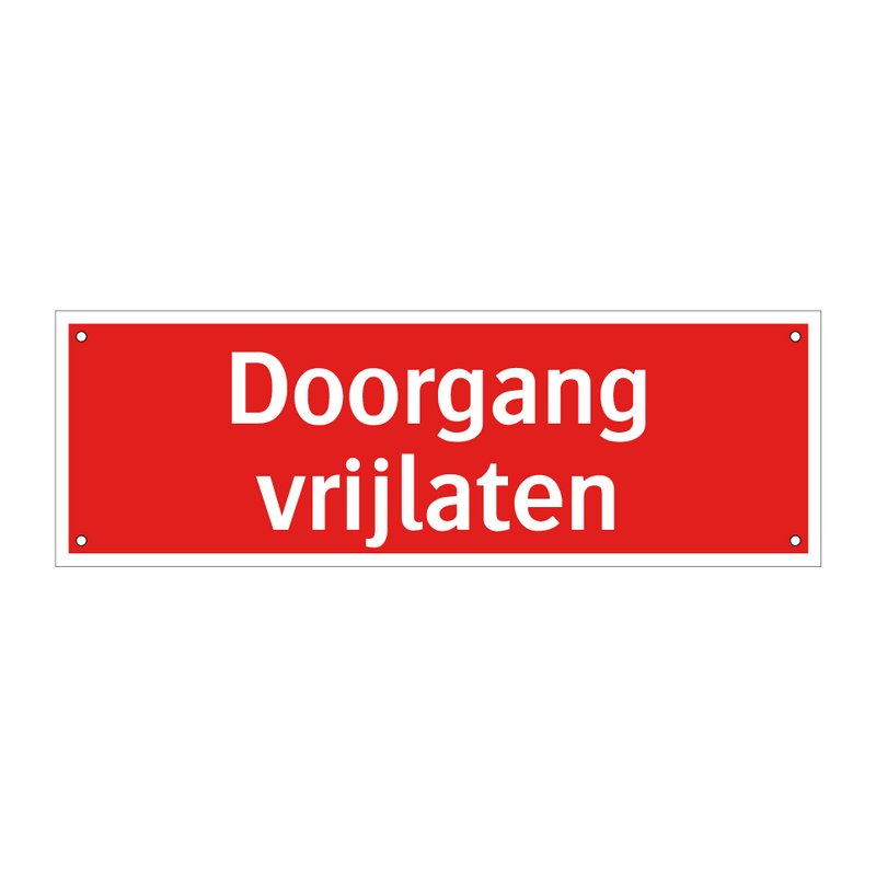 Doorgang vrijlaten