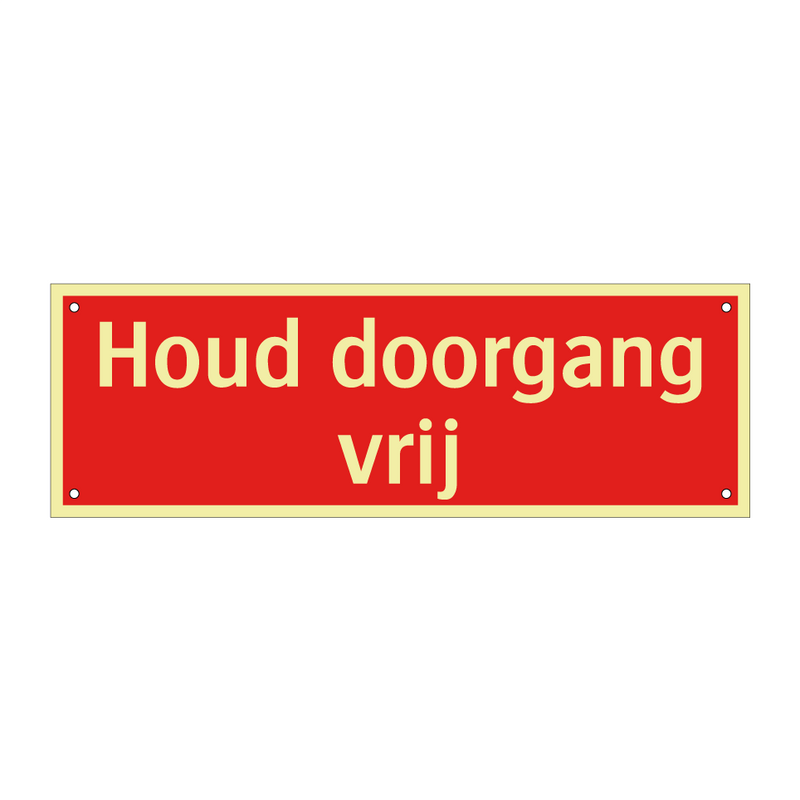 Houd doorgang vrij