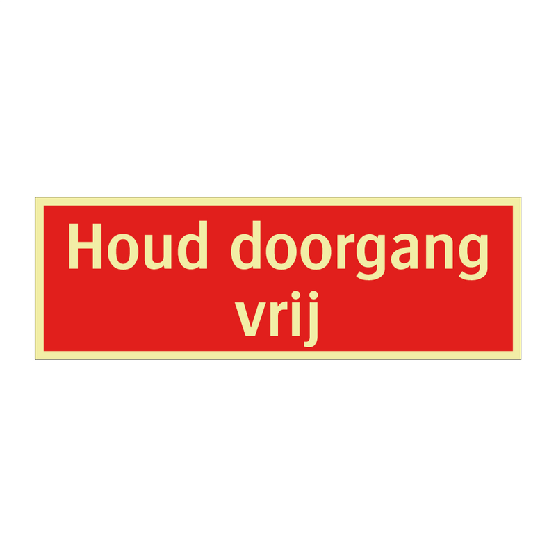 Houd doorgang vrij
