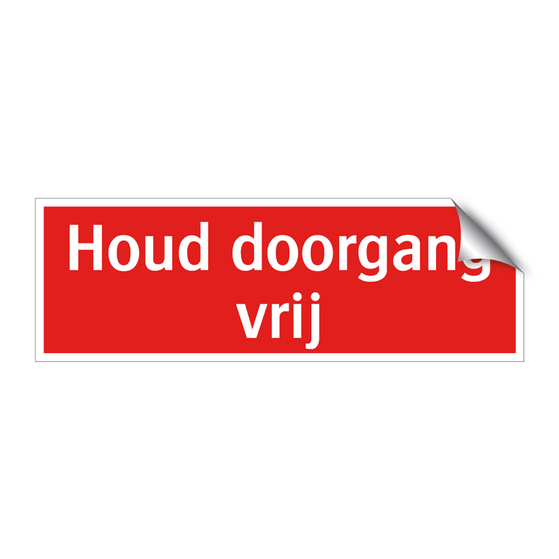 Houd doorgang vrij