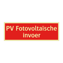 PV Fotovoltaïsche invoer
