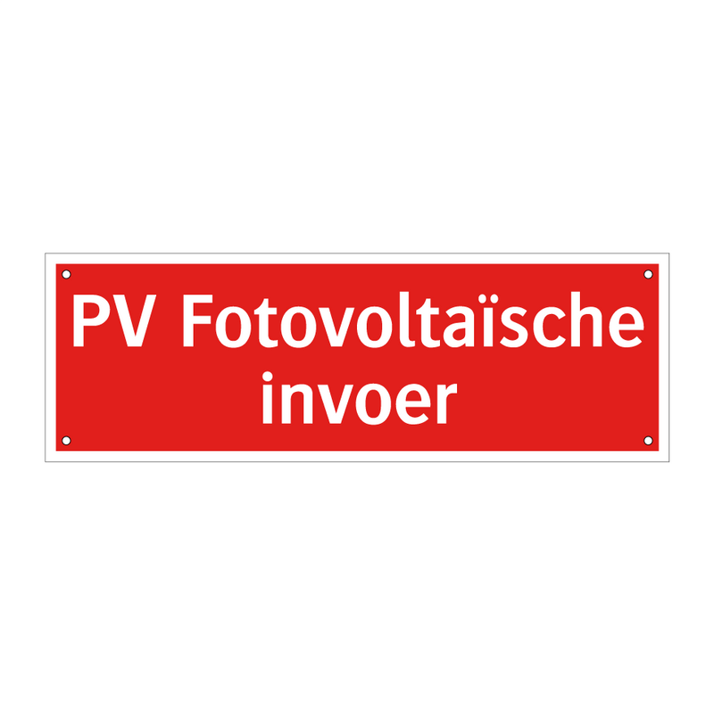 PV Fotovoltaïsche invoer