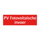 PV Fotovoltaïsche invoer