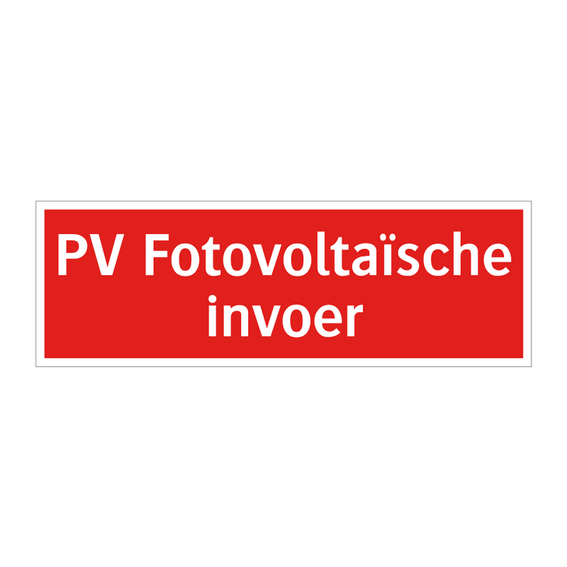 PV Fotovoltaïsche invoer