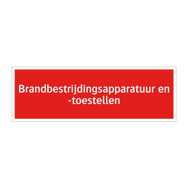 Brandbestrijdingsapparatuur en -toestellen