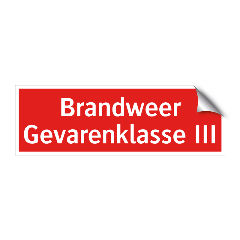 Brandweer Gevarenklasse III