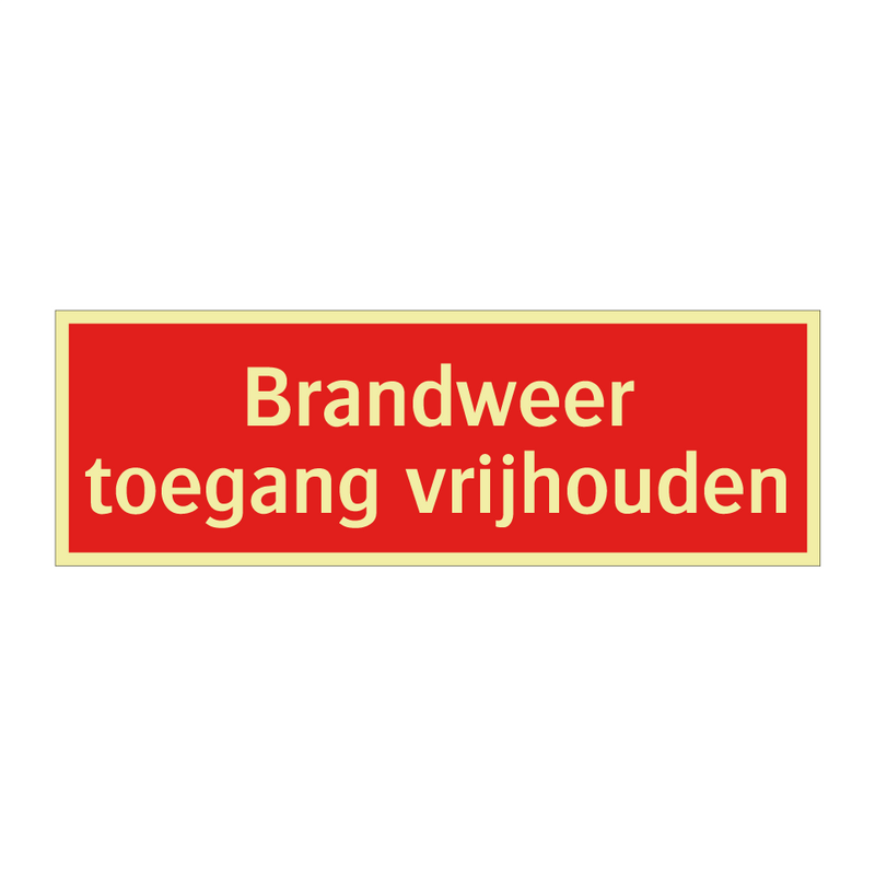 Brandweer toegang vrijhouden