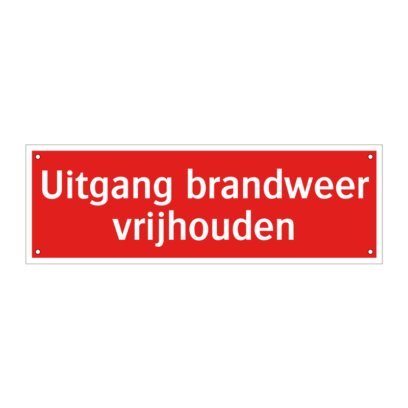Uitgang brandweer vrijhouden