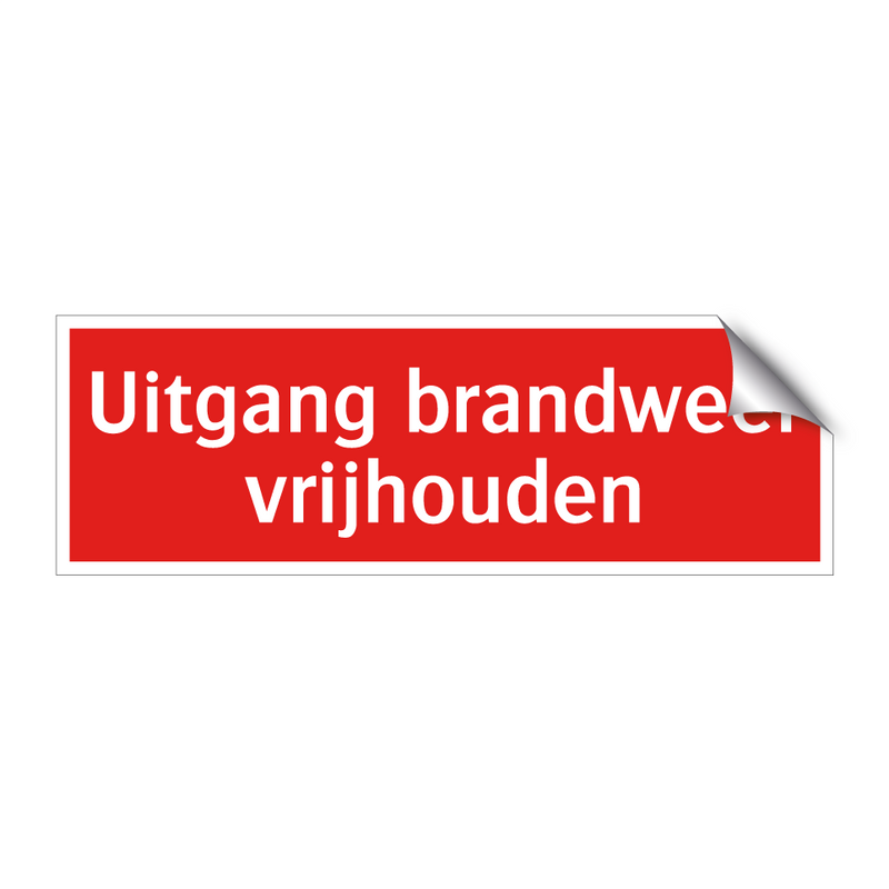 Uitgang brandweer vrijhouden