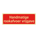 Handmatige rookafvoer vrijgave