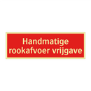 Handmatige rookafvoer vrijgave