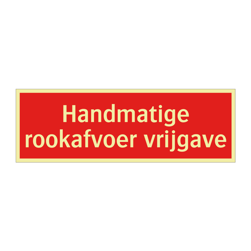 Handmatige rookafvoer vrijgave