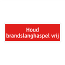 Houd brandslanghaspel vrij