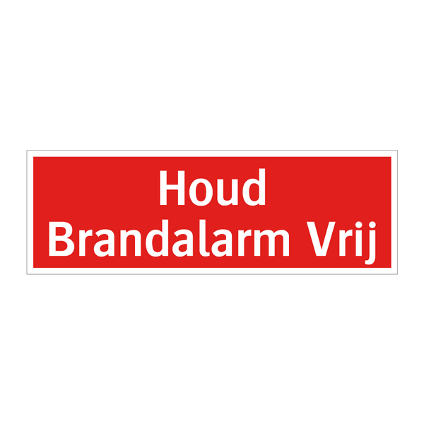 Houd Brandalarm Vrij