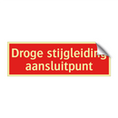 Droge stijgleiding aansluitpunt