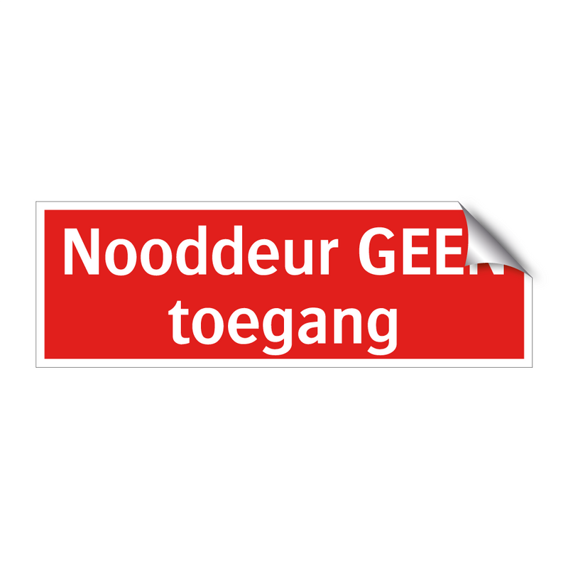 Nooddeur GEEN toegang