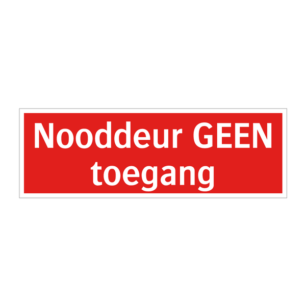 Nooddeur GEEN toegang