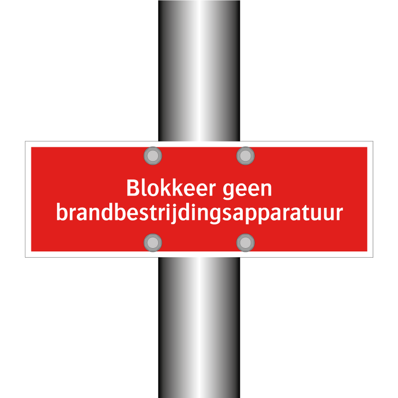 Blokkeer geen brandbestrijdingsapparatuur