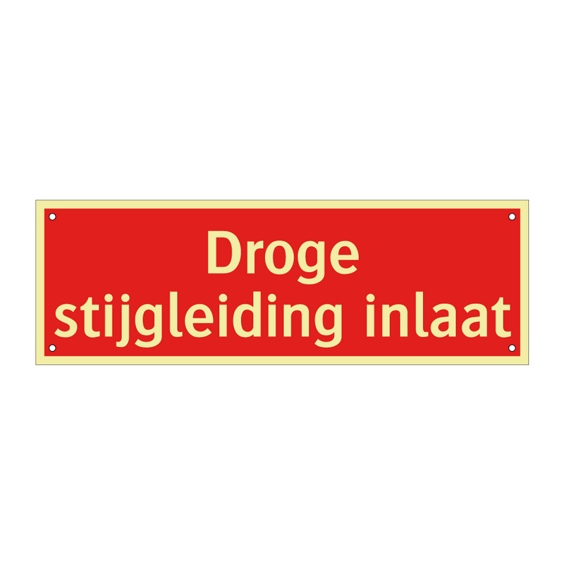 Droge stijgleiding inlaat